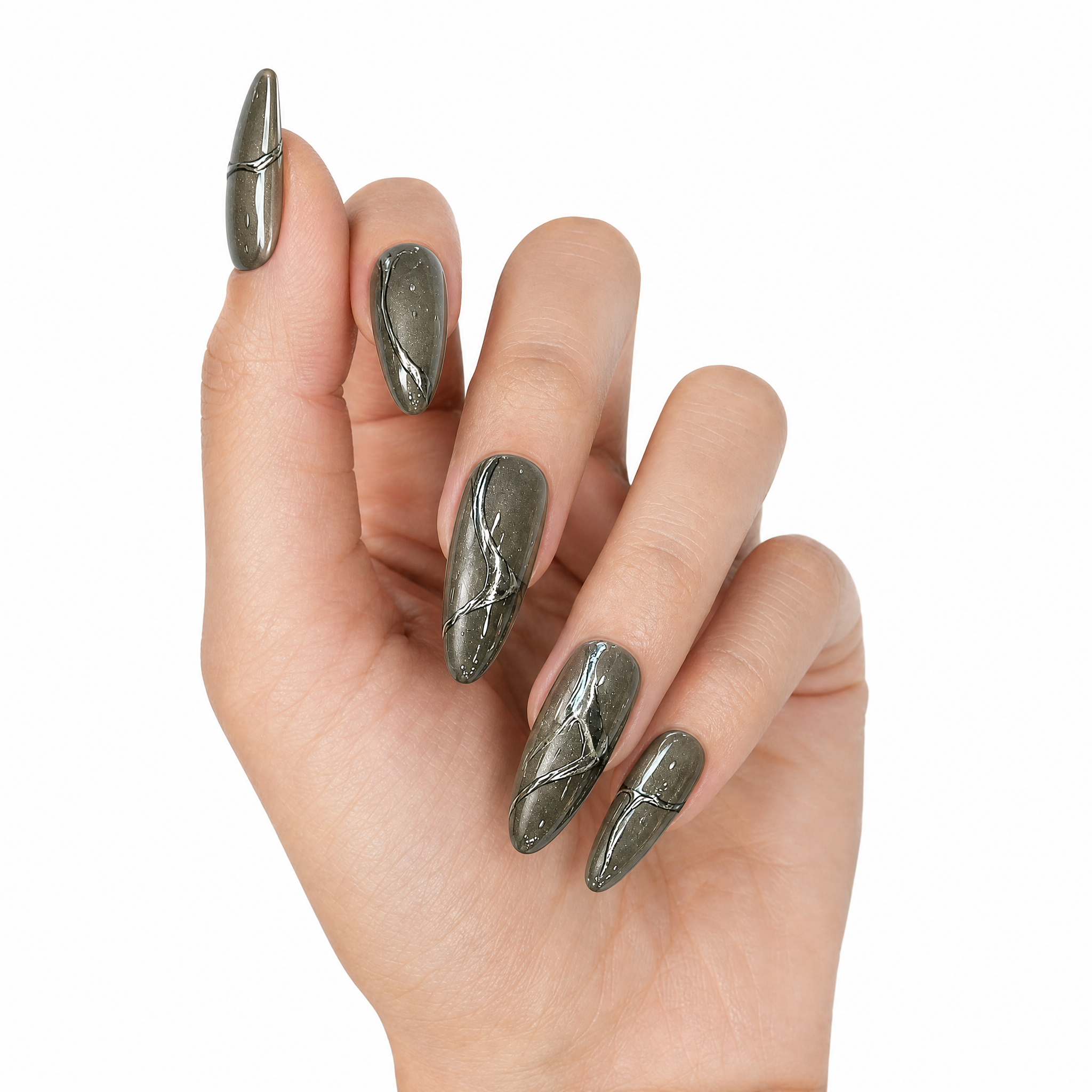 3D Molten Silver Cat Eye
