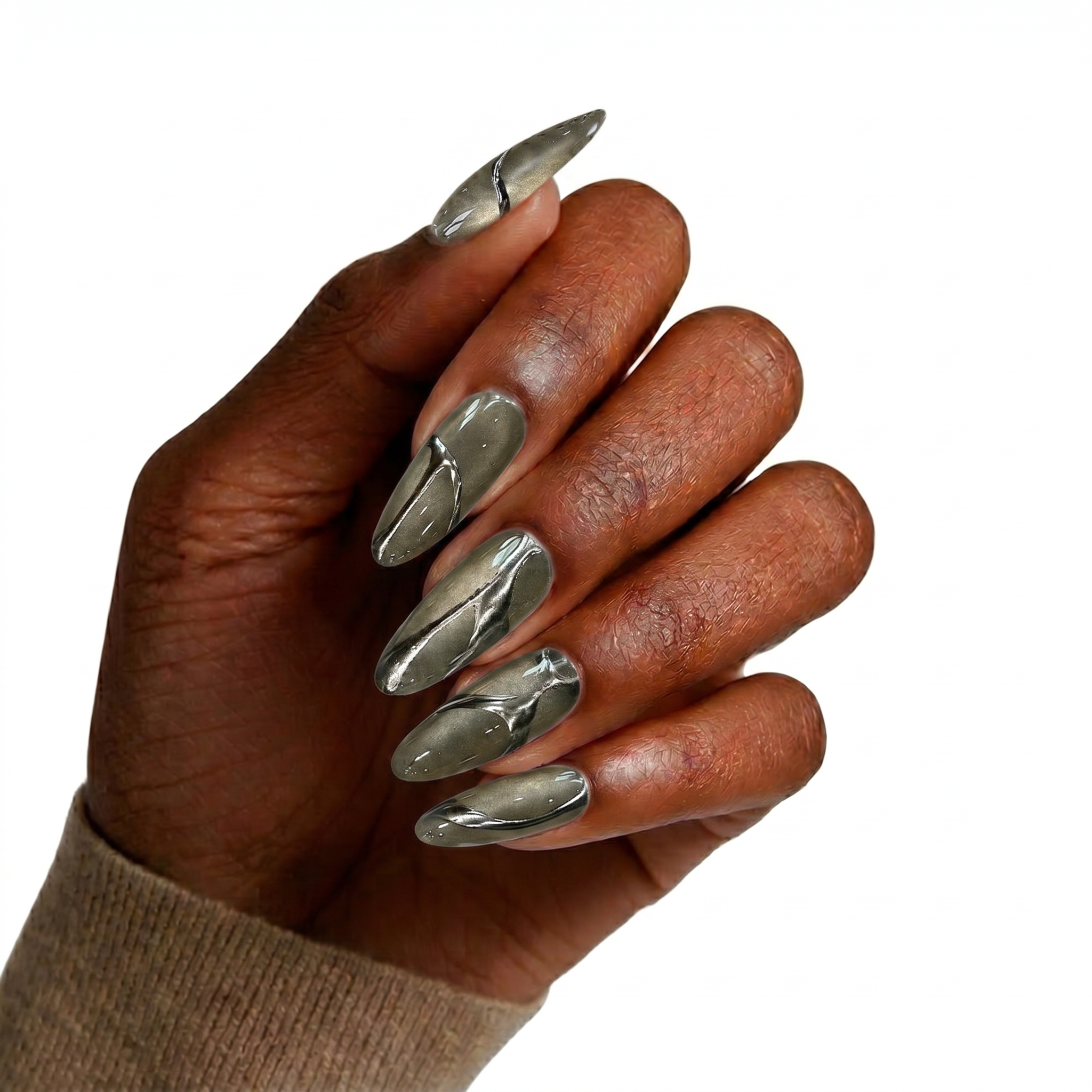 3D Molten Silver Cat Eye