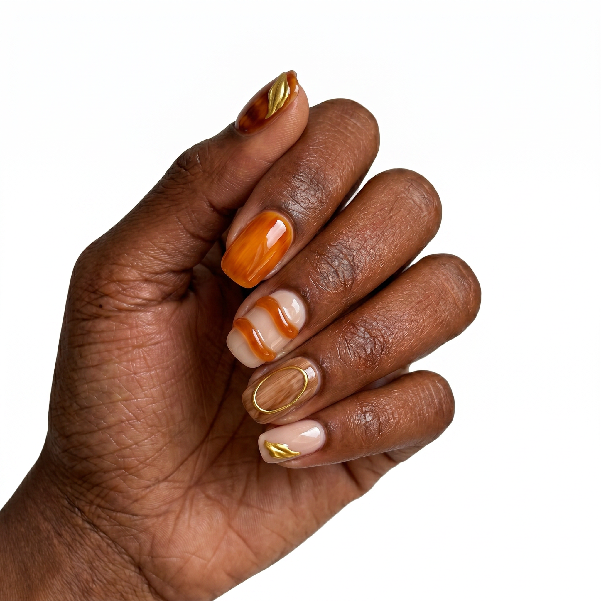 Glossy Caramel Latte & 3D Molten Gold