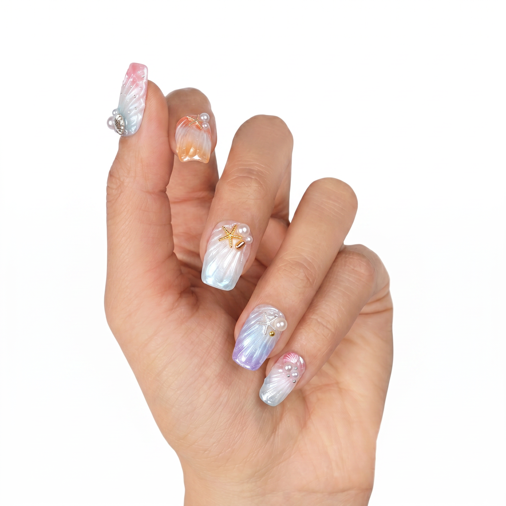 Mermaid Shell Gradients & Pearl Starfish