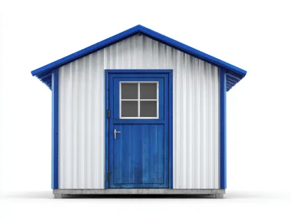 Abri de jardin en métal avec porte 200x150x210 cm - blanc et bleu - rangement extérieur fonctionnel-Javoraihaus