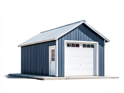 Abri de jardin en métal 300x240x250 cm - bleu-blanc - style contemporain-Javoraihaus