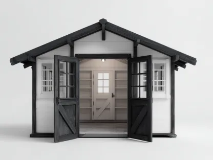 Abri de jardin en bois 240x200x220 cm - Gris et noir - Style classique pour jardin-Javoraihaus