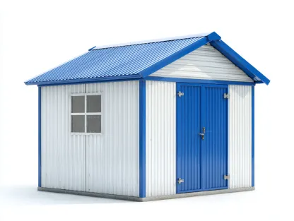 Abri de jardin en métal 213x130x185 cm - blanc et bleu - rangement extérieur fonctionnel-Javoraihaus