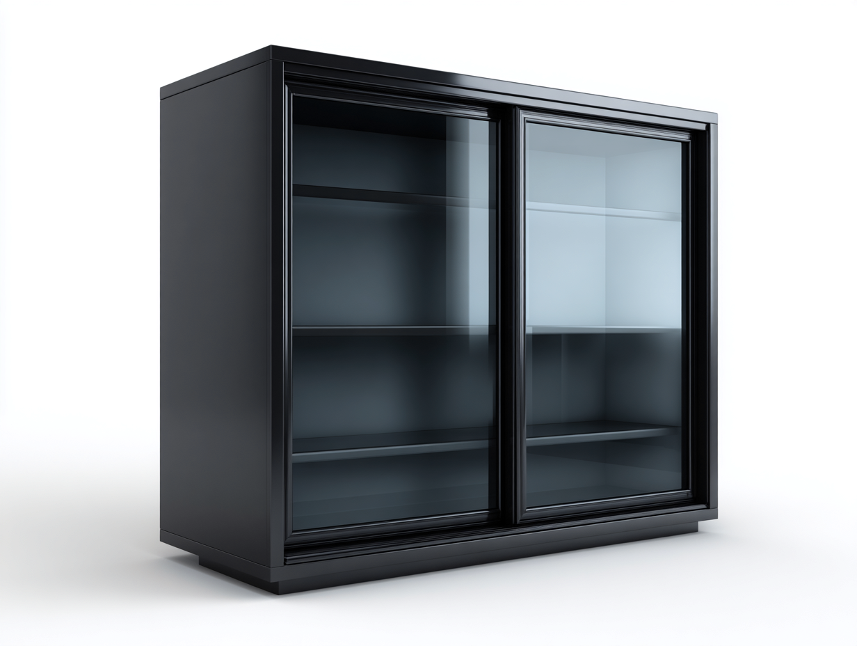 Vitrine en MDF et verre 120x40x80 cm - Noir - Design moderne pour salon-Javoraihaus