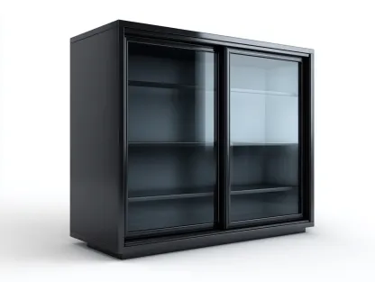 Vitrine en MDF et verre 120x40x80 cm - Noir - Design moderne pour salon-Javoraihaus