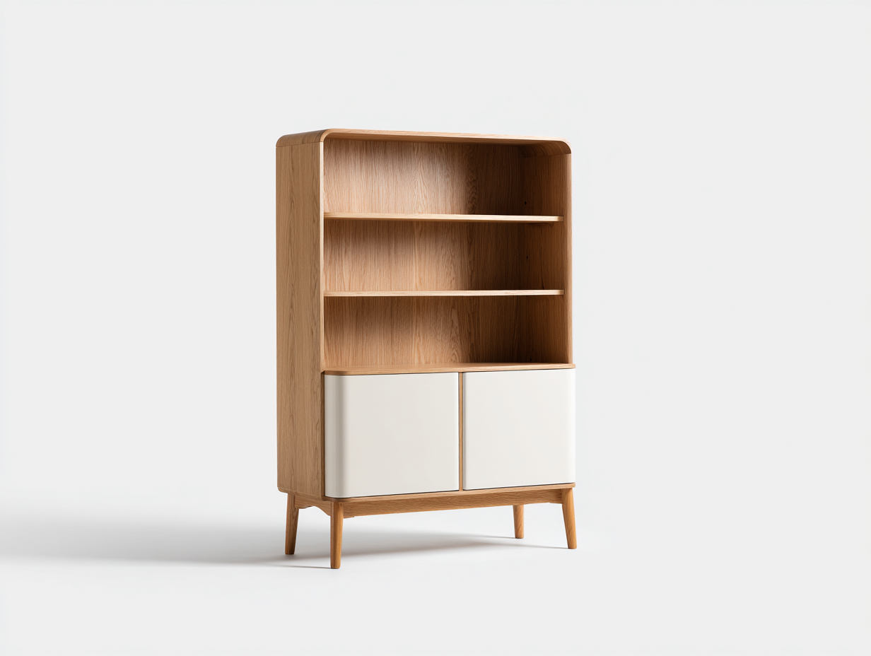 Vitrine en bois avec portes 90x40x160 cm - Marron - Blanc - Style moderne-Javoraihaus