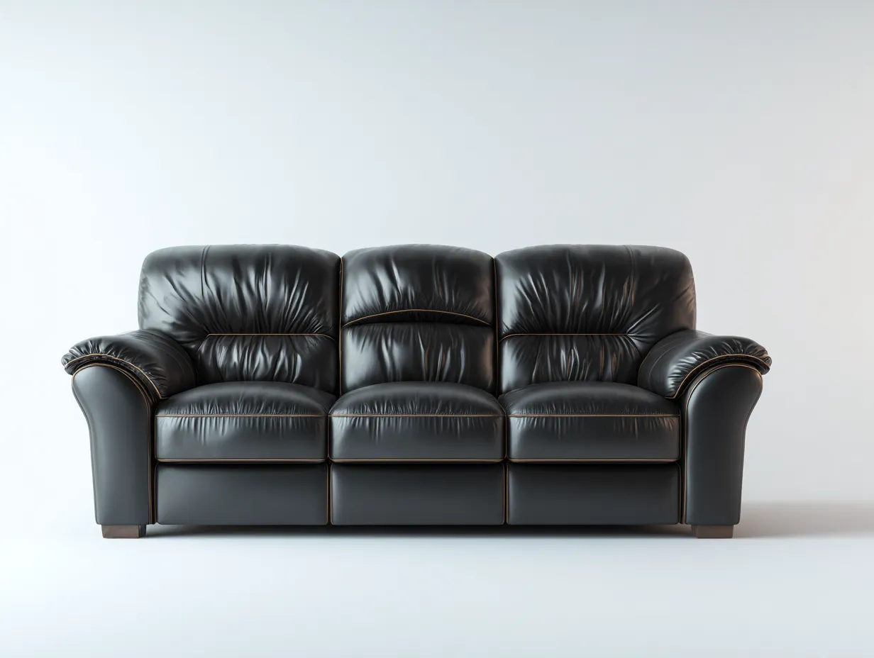 Divani a 3 posti-pelle-220x97x85 cm-nero-stile moderno-Riloistudio