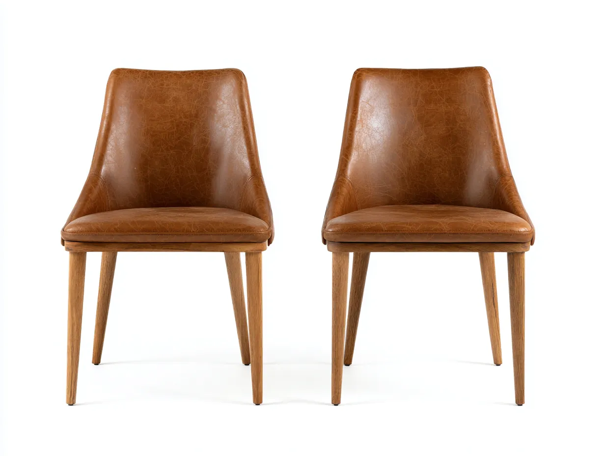 Sedia da pranzo - similpelle-legno - 50x53x84 cm - marrone - stile moderno-Riloistudio