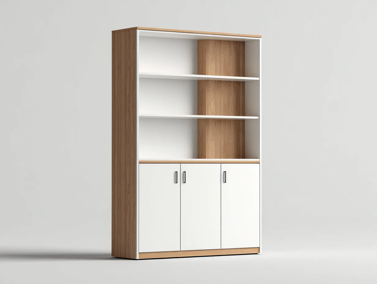 Vetrina - Legno - 88x36x172 cm - Bianco-Naturale - Stile moderno-Riloistudio