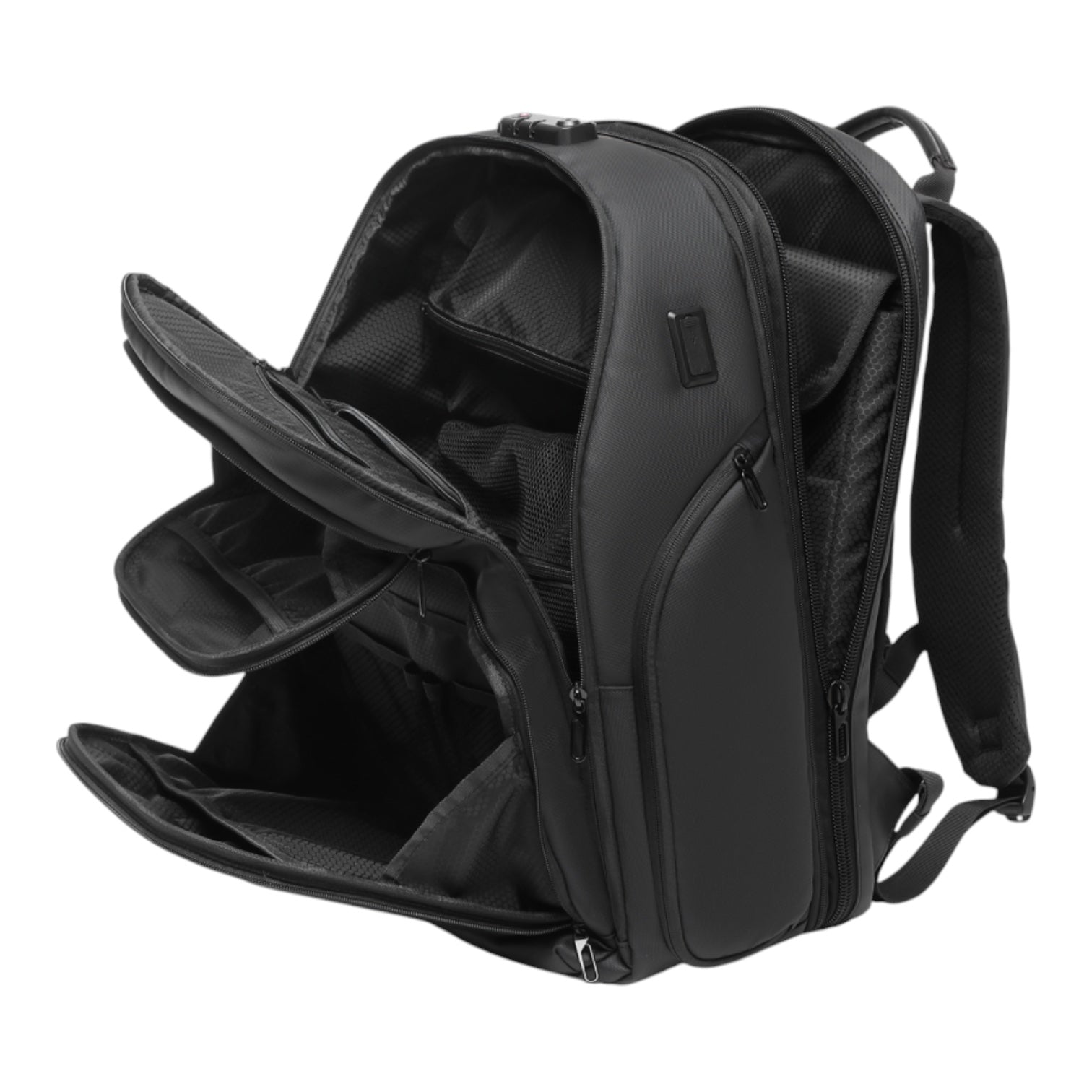 Mochila de Viaje Expandible de 35L con Compartimento para Laptop de 17", Impermeable de TPU, Puerto USB, Cerradura TSA, Apertura Tipo Maleta, Equipaje de Mano para Negocios, Trabajo y Viajes