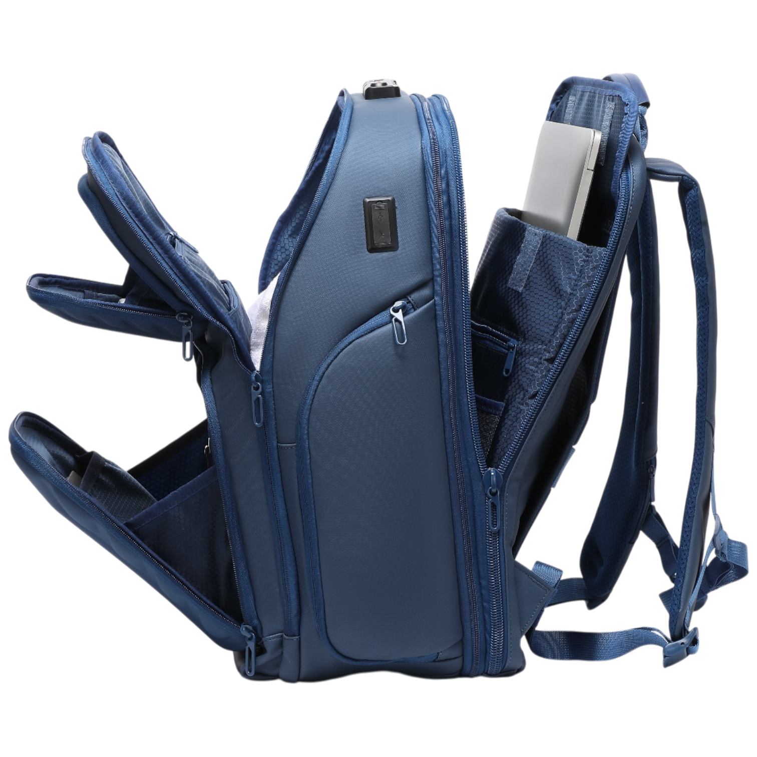 Mochila de Viaje Expandible de 35L con Compartimento para Laptop de 17", Impermeable de TPU, Puerto USB, Cerradura TSA, Apertura Tipo Maleta, Equipaje de Mano para Negocios, Trabajo y Viajes