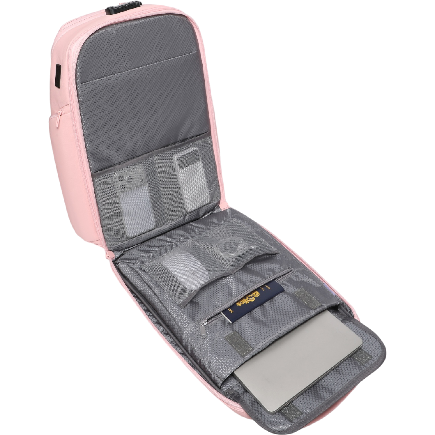 Mochila de Viaje Expandible de 35L con Compartimento para Laptop de 17", Impermeable de TPU, Puerto USB, Cerradura TSA, Apertura Tipo Maleta, Equipaje de Mano para Negocios, Trabajo y Viajes