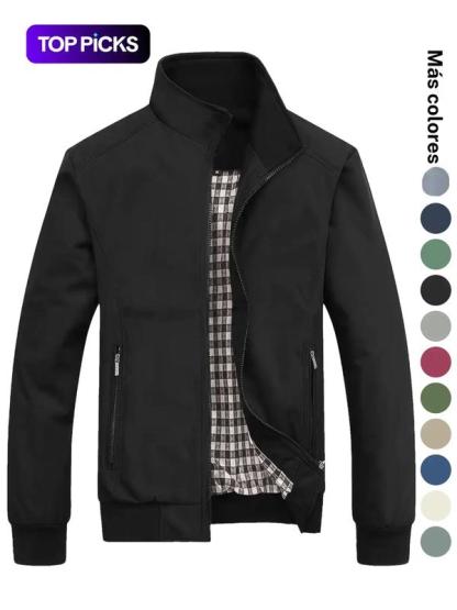 Chaqueta informal de hombre para primavera y otoño, tejido ligero de poliéster, portátil y fácil de guardar, ideal para desplazamientos diarios y viajes.