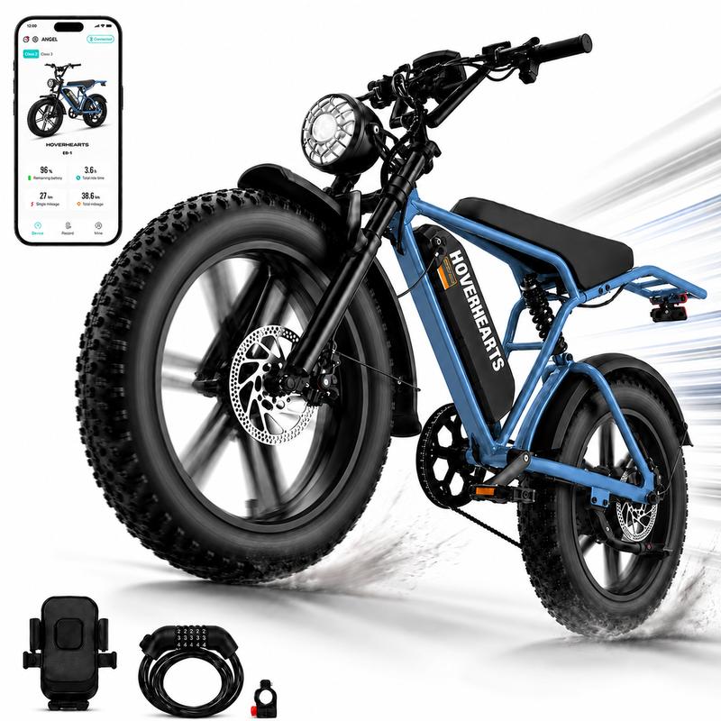 1500W Peak Electric Bike, 48V 15Ah Fat Tire Ebike