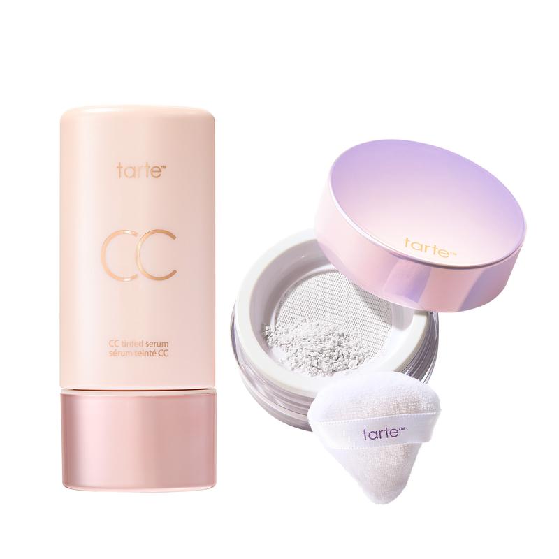 Tarte Summer Skin Essentials - Sérum con Color CC y Polvo Fijador Sin Pliegues
