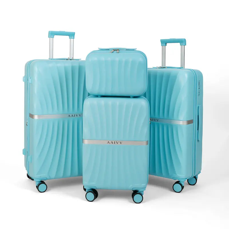 Lightweight ABS Travel Suitcase Set 4 Pcs with TSA Lock for Travel & School