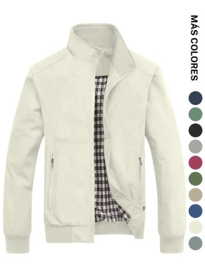 Chaqueta informal de hombre para primavera y otoño, tejido ligero de poliéster, portátil y fácil de guardar, ideal para desplazamientos diarios y viajes.