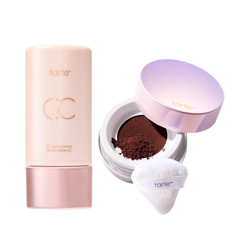 Tarte Summer Skin Essentials - Sérum con Color CC y Polvo Fijador Sin Pliegues