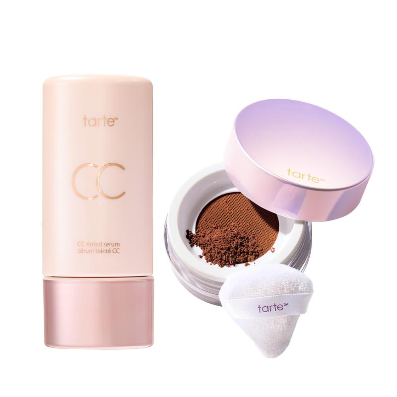 Tarte Summer Skin Essentials - Sérum con Color CC y Polvo Fijador Sin Pliegues