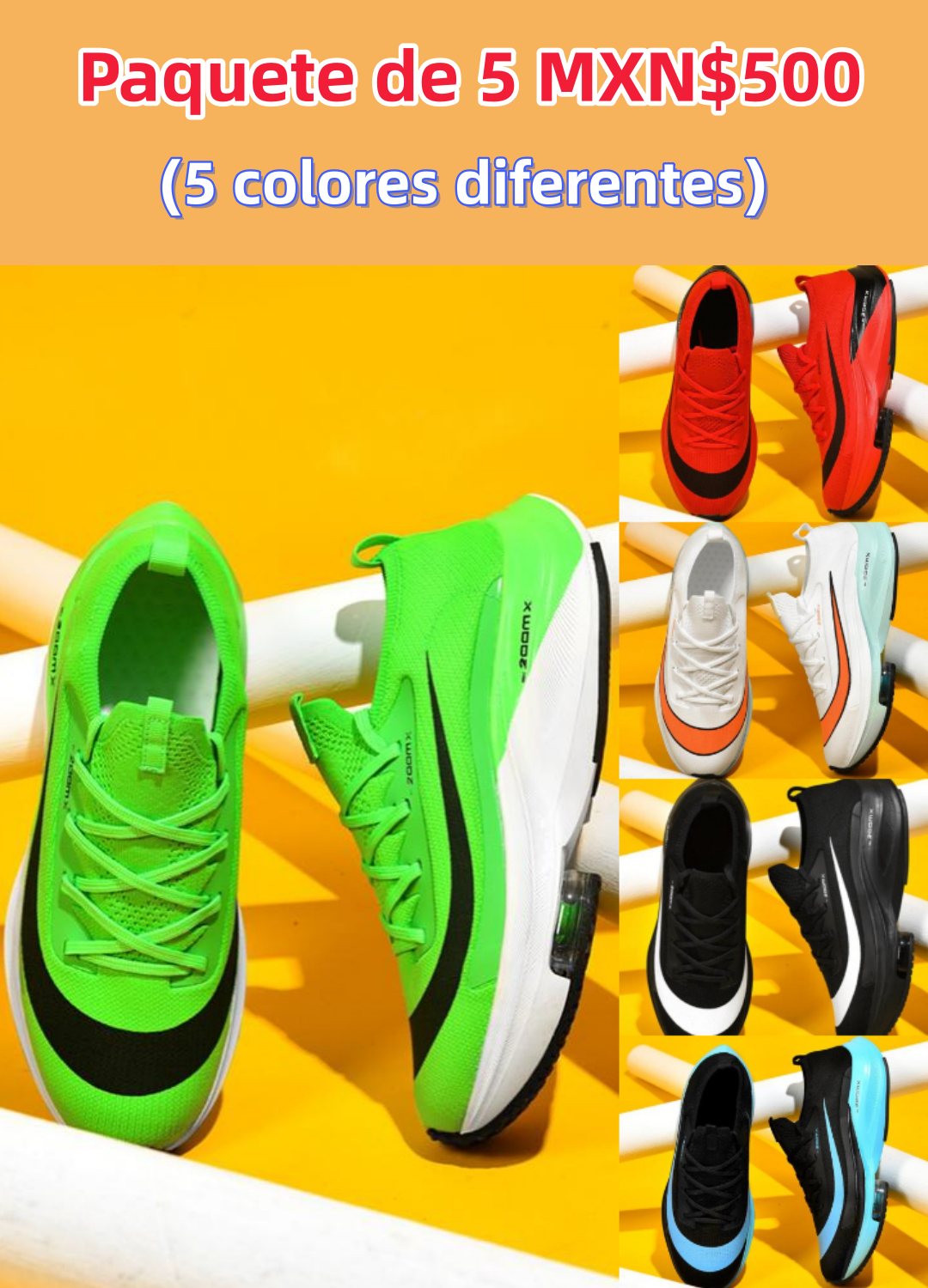 🔥¡Último día de promoción - Zapatillas unisex para correr con estampado de letras y rayas, deportivas informales, transpirables y cómodas, con suela de aire para uso diario, estilo athleisure versátil.