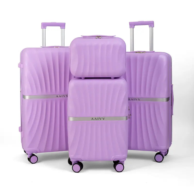 Lightweight ABS Travel Suitcase Set 4 Pcs with TSA Lock for Travel & School