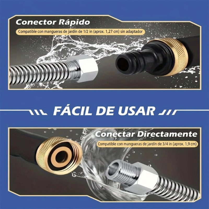 Pistola de agua de alta presión con 3 boquillas intercambiables - Aleación de aluminio resistente
