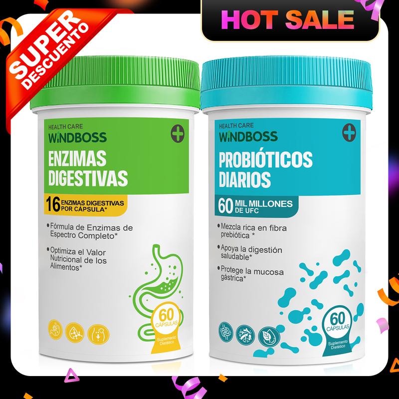 Paquete Hack your Tummy : apoyo para digestión y bienestar general, con enzimas digestivas y probiótico de 60 mil millones