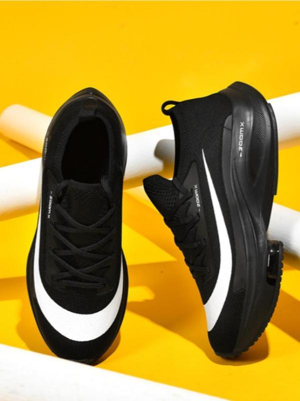 🔥¡Último día de promoción - Zapatillas unisex para correr con estampado de letras y rayas, deportivas informales, transpirables y cómodas, con suela de aire para uso diario, estilo athleisure versátil.