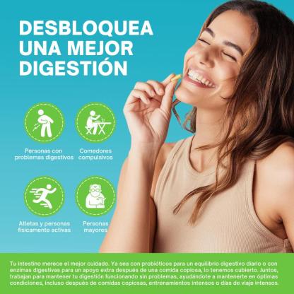 Paquete Hack your Tummy : apoyo para digestión y bienestar general, con enzimas digestivas y probiótico de 60 mil millones