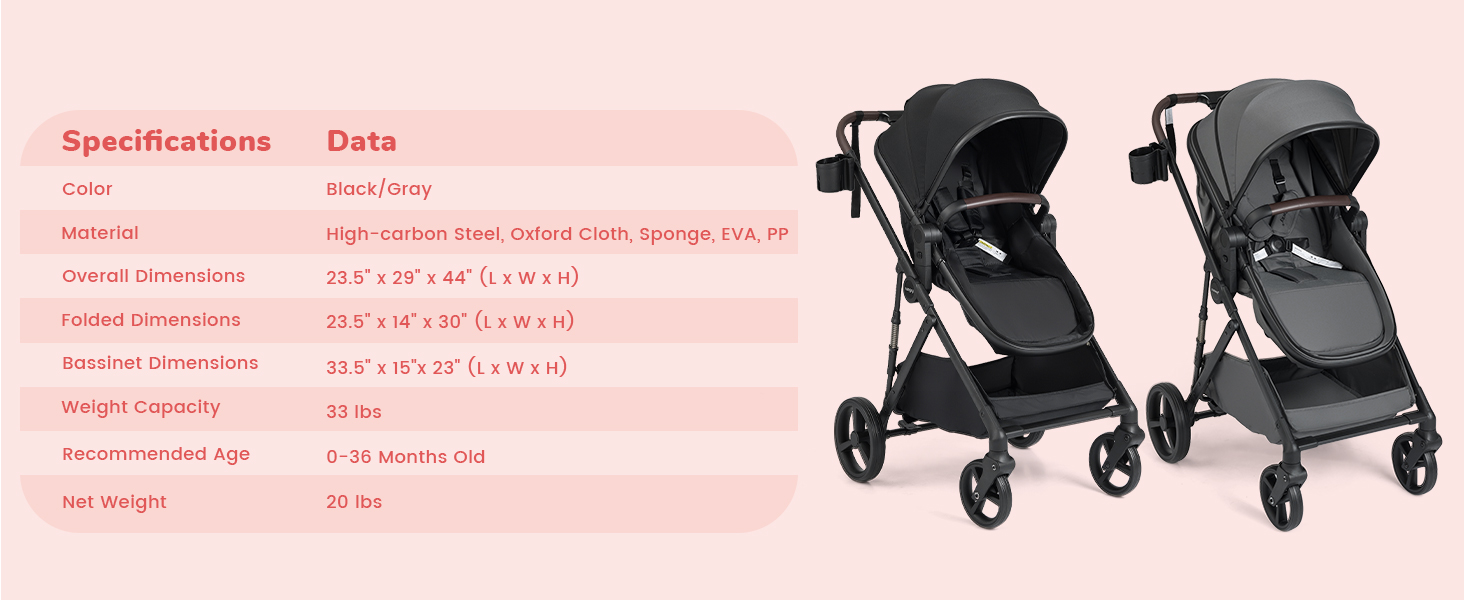 baby stroller for 0-36 months