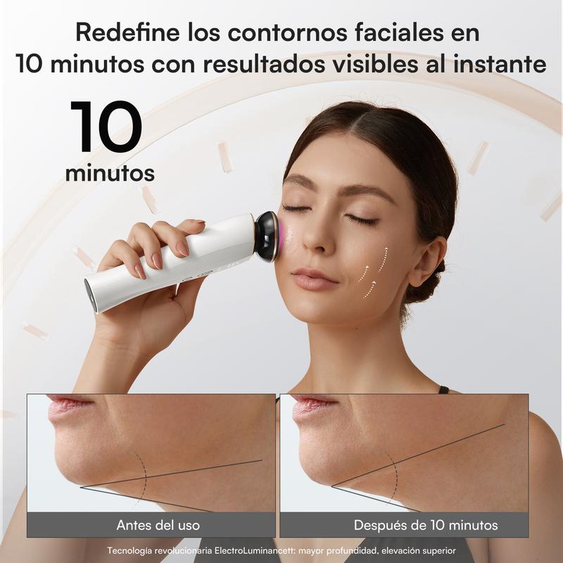 INIA FLARE Dispositivo de Belleza Facial Todo-en-Uno, Masajeador Facial de Belleza 3 en 1 para Rostro y Cuello, Rejuvenecimiento de la Piel (Levantamiento/Reafirmación/Infusión), Elección Perfecta para la Temporada de Regalos,Mejor idea de regalo de Navid