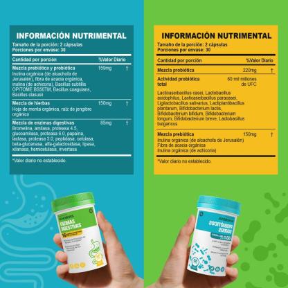 Paquete Hack your Tummy : apoyo para digestión y bienestar general, con enzimas digestivas y probiótico de 60 mil millones