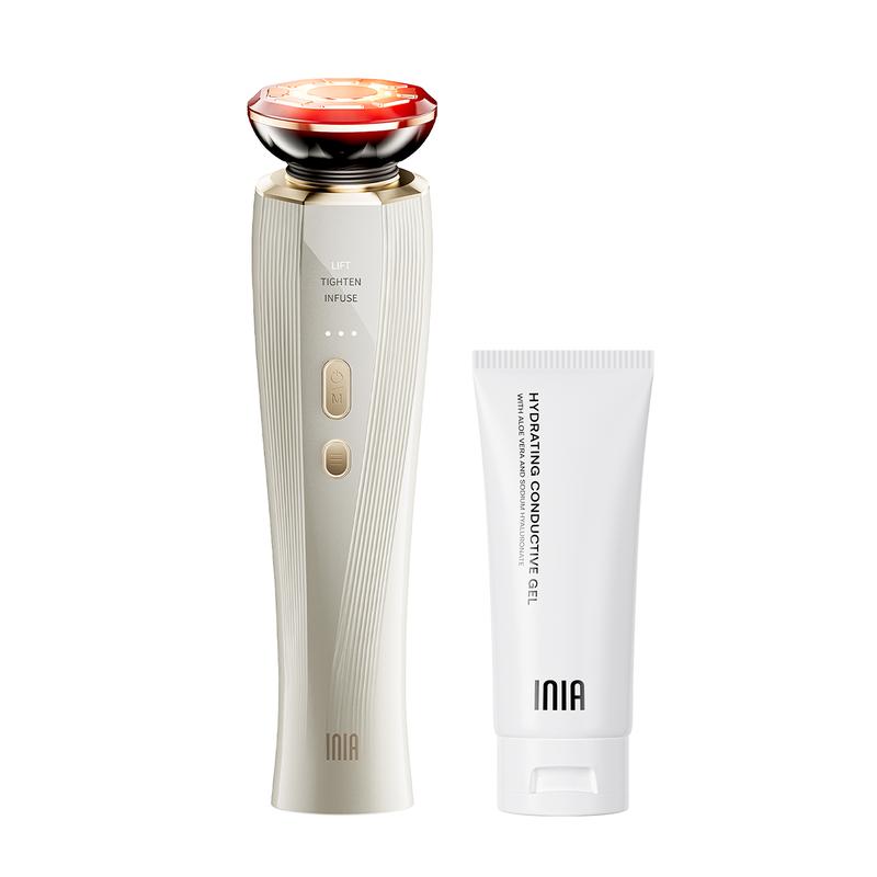 INIA FLARE Dispositivo de Belleza Facial Todo-en-Uno, Masajeador Facial de Belleza 3 en 1 para Rostro y Cuello, Rejuvenecimiento de la Piel (Levantamiento/Reafirmación/Infusión), Elección Perfecta para la Temporada de Regalos,Mejor idea de regalo de Navid
