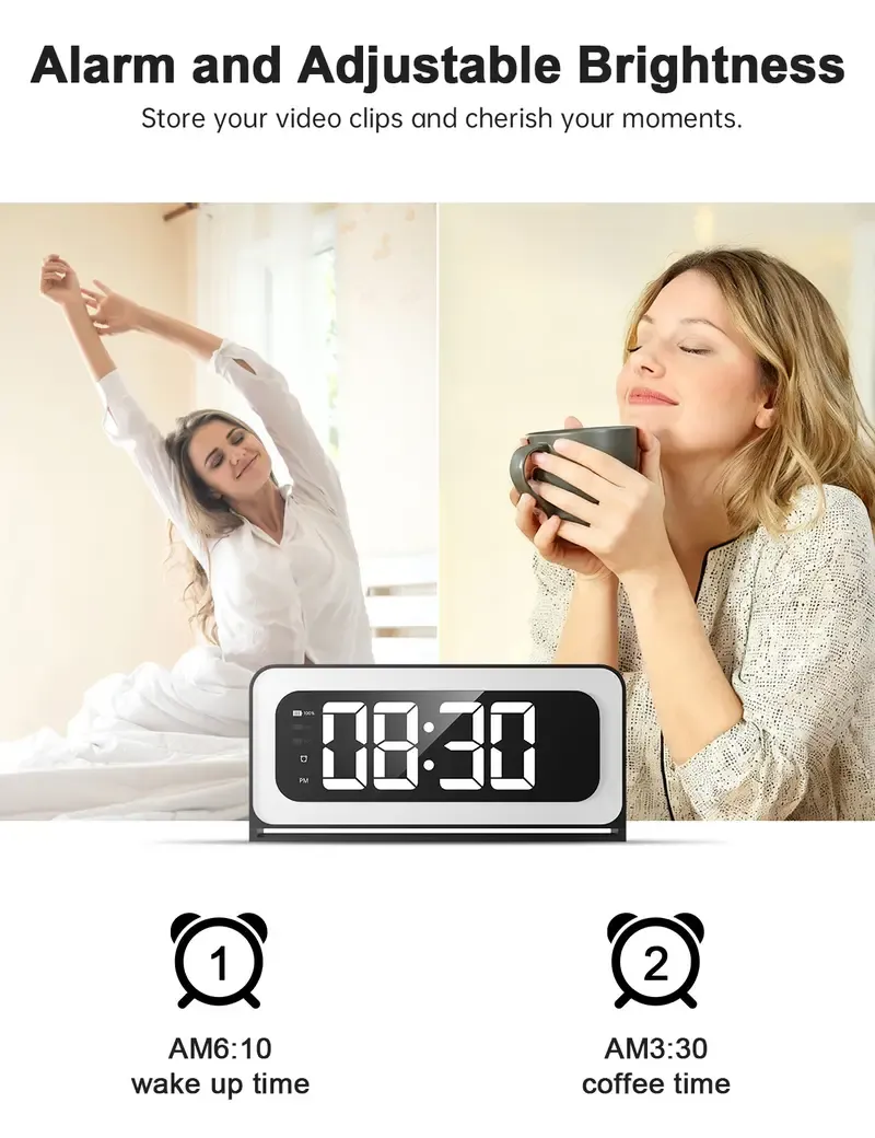 🔥Oferta especial de hoy:Cámara de reloj inalámbrica HD, visión nocturna, detección de movimiento, grabación en bucle, conectividad WiFi 2.4GHz, funcionamiento con batería, visualización remota en tiempo real, perfecta para monitoreo de hogar