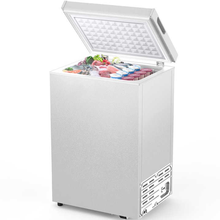 Congelador tipo arcón Joy Pebble de 2.8 pies cúbicos con cesta extraíble, color blanco