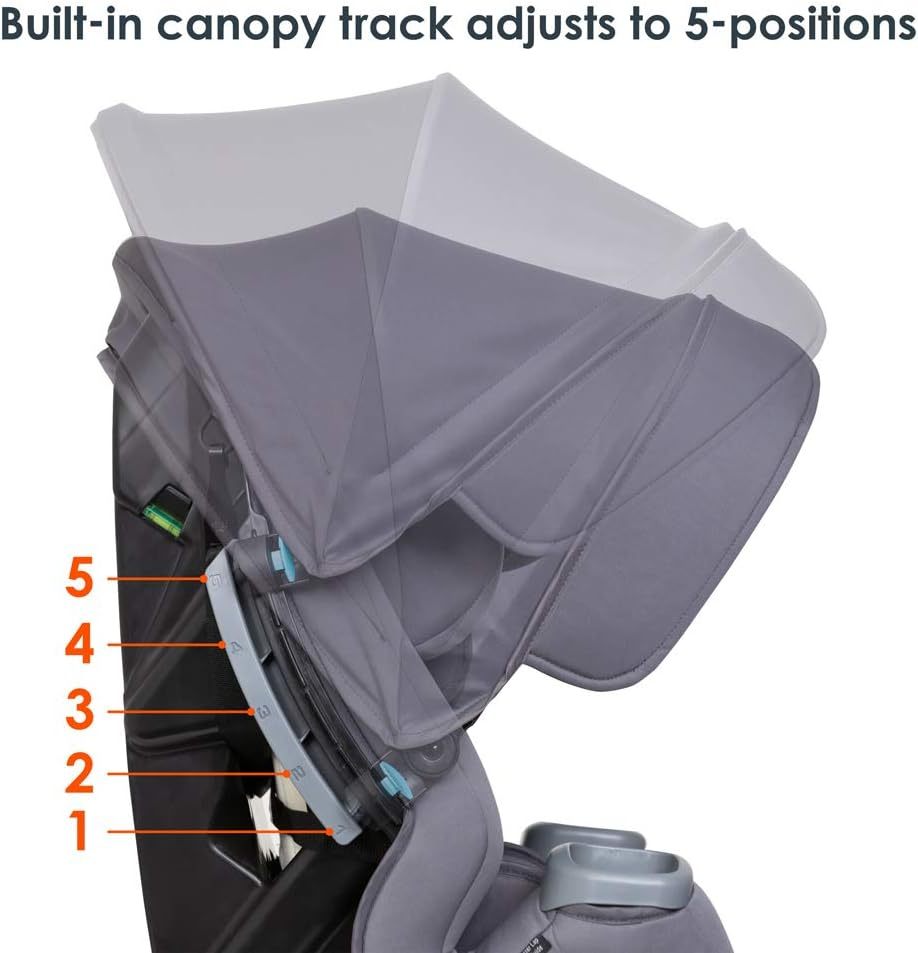 Baby Trend Cover Me Asiento Convertible de Automóvil 4 en 1 de 1.8 a 45.4 kg, Toldo Ajustable Integrado con Protección Solar UPF 50+, Vespa