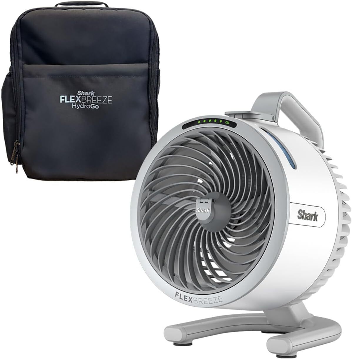 FlexBreeze HydroGo - Ventilador portátil ultrapotente con niebla evaporativa interior + exterior, hasta 70 pies de alcance, con cable e inalámbrico, hasta 12 horas batería,