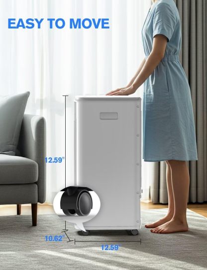 Portable Air Conditioners, 3-IN-1 Evaporative Air Cooler w/ 4 Ice Packs, 3L Water Tank for Cooing, 7H Timer for Auto-Off, Swamp Coolers with 70° Oscillation, White-10