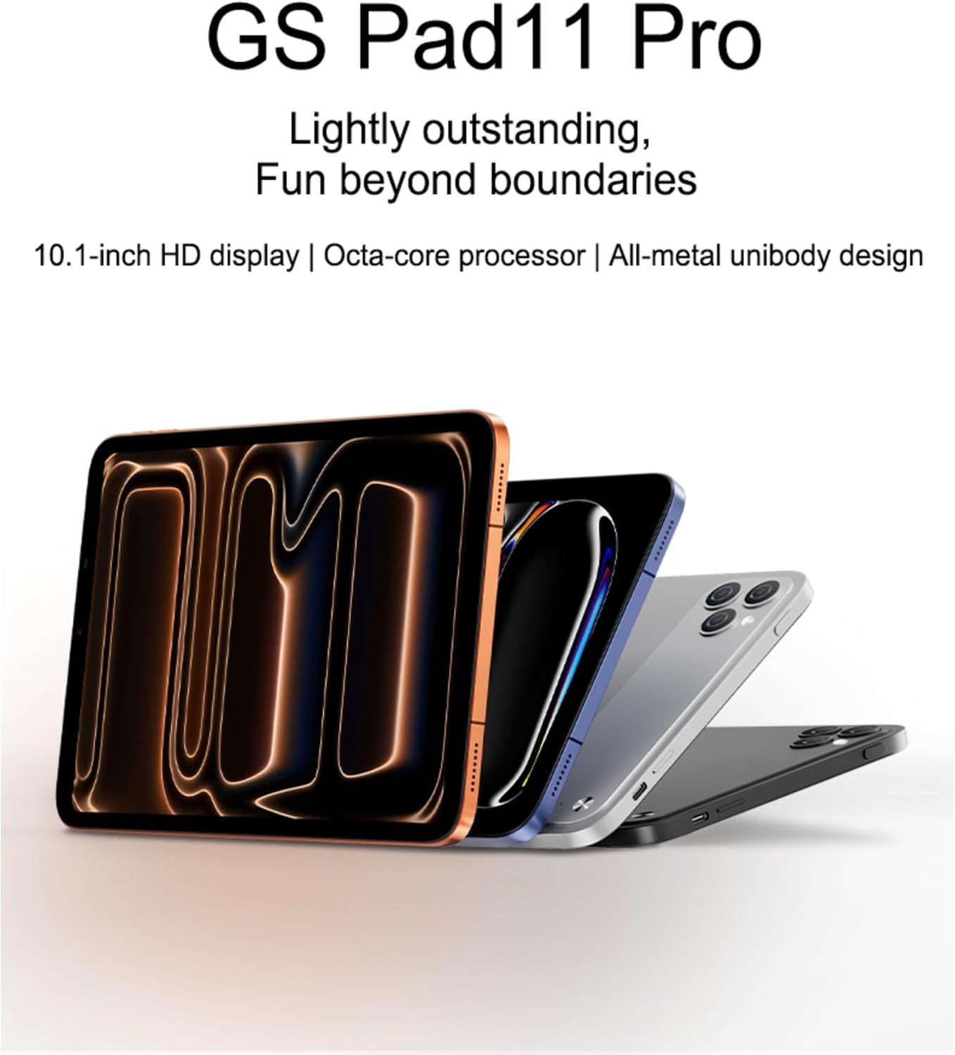 Tablet GS Pad 11 Pro 10.1" HD IPS 4G Wi-Fi Octa-Core MT6750 Dual AI Camera Bluetooth Dual Speakers Ultra Slim Android Tablet (cor de laranja)