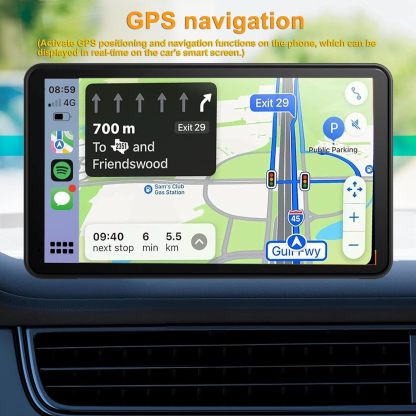 visualización portátil Apple Carplay para coche, estéreo inalámbrico Android automático, fácil de instalar, visualización táctil IPS de 7 pulgadas, adaptador de reproducción de coche, navegación GPS