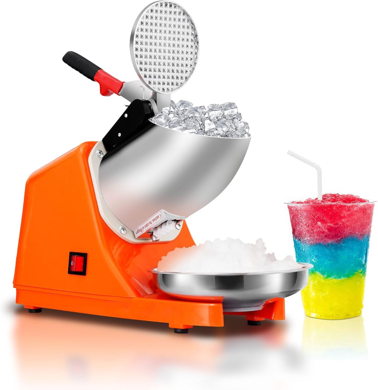 zenchef actualizado 300 W eléctrico Ice Shaver hielo Shaved máquina cono de nieve Maker 143 lbs, Anaranjado