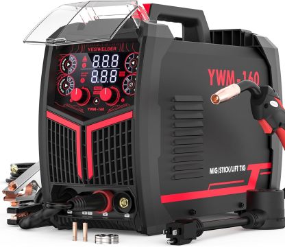 YESWELDER Soldadora Inversora Microalambre De 135 Amperios, 110 V Flux Core Soldadora Inversora， MIG/LIFT TIG/STICK MáQuina De Soldadura 3 En 1 Igbt Inverter Soldadora