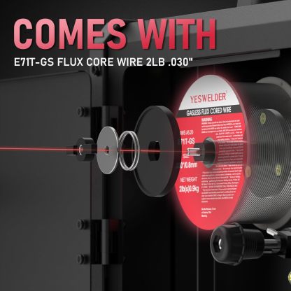 YESWELDER Soldadora Inversora Microalambre De 135 Amperios, 110 V Flux Core Soldadora Inversora， MIG/LIFT TIG/STICK MáQuina De Soldadura 3 En 1 Igbt Inverter Soldadora