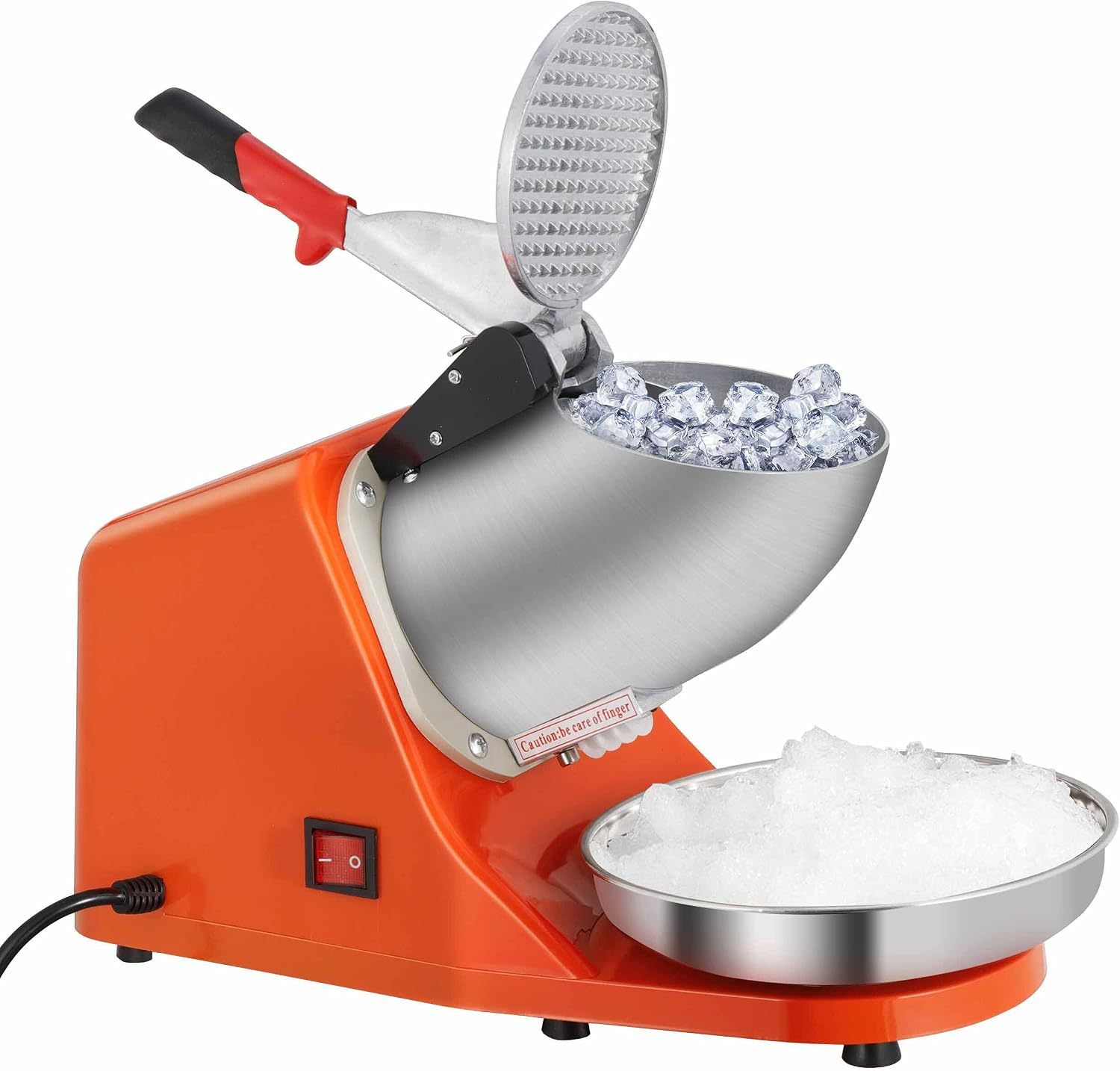 zenchef actualizado 300 W eléctrico Ice Shaver hielo Shaved máquina cono de nieve Maker 143 lbs, Anaranjado