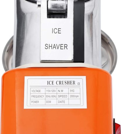 zenchef actualizado 300 W eléctrico Ice Shaver hielo Shaved máquina cono de nieve Maker 143 lbs, Anaranjado