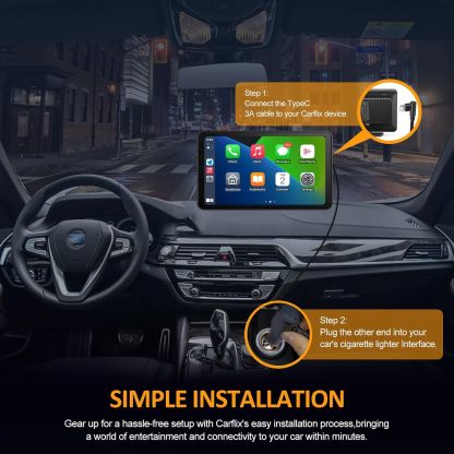 visualización portátil Apple Carplay para coche, estéreo inalámbrico Android automático, fácil de instalar, visualización táctil IPS de 7 pulgadas, adaptador de reproducción de coche, navegación GPS