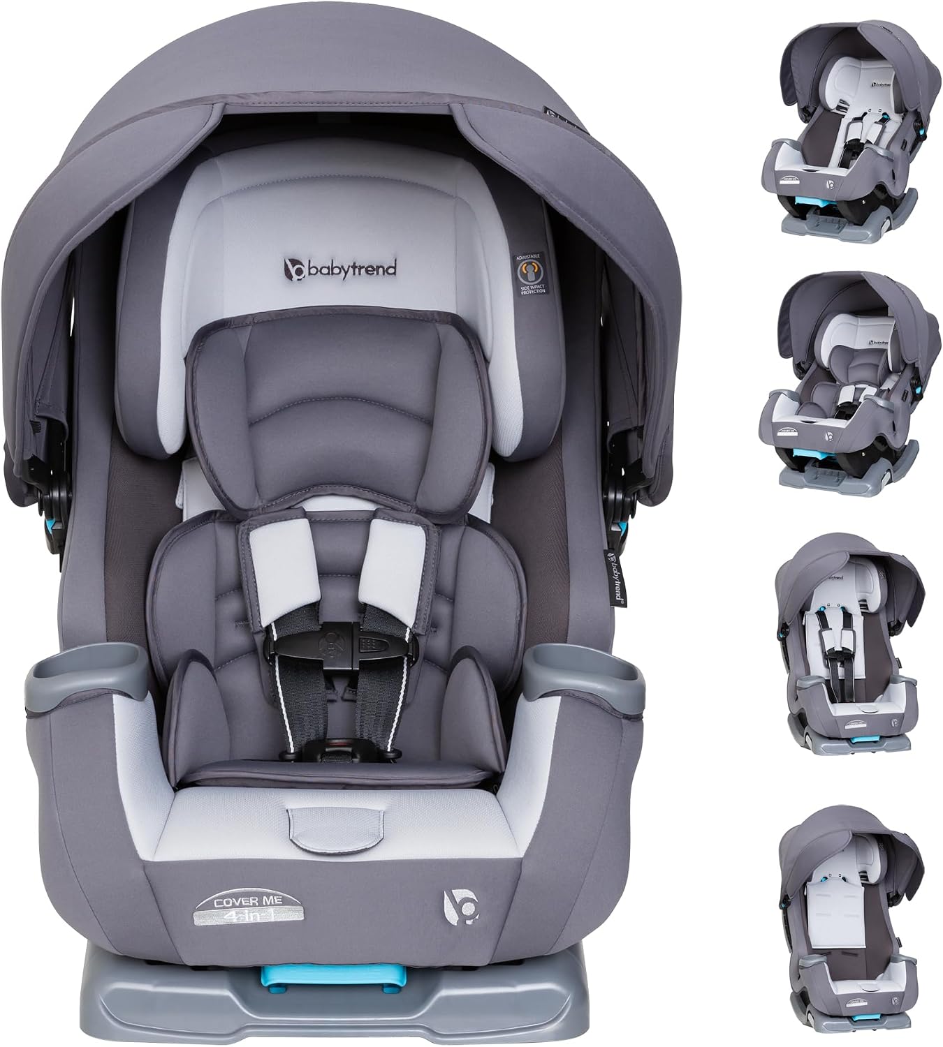 Baby Trend Cover Me Asiento Convertible de Automóvil 4 en 1 de 1.8 a 45.4 kg, Toldo Ajustable Integrado con Protección Solar UPF 50+, Vespa