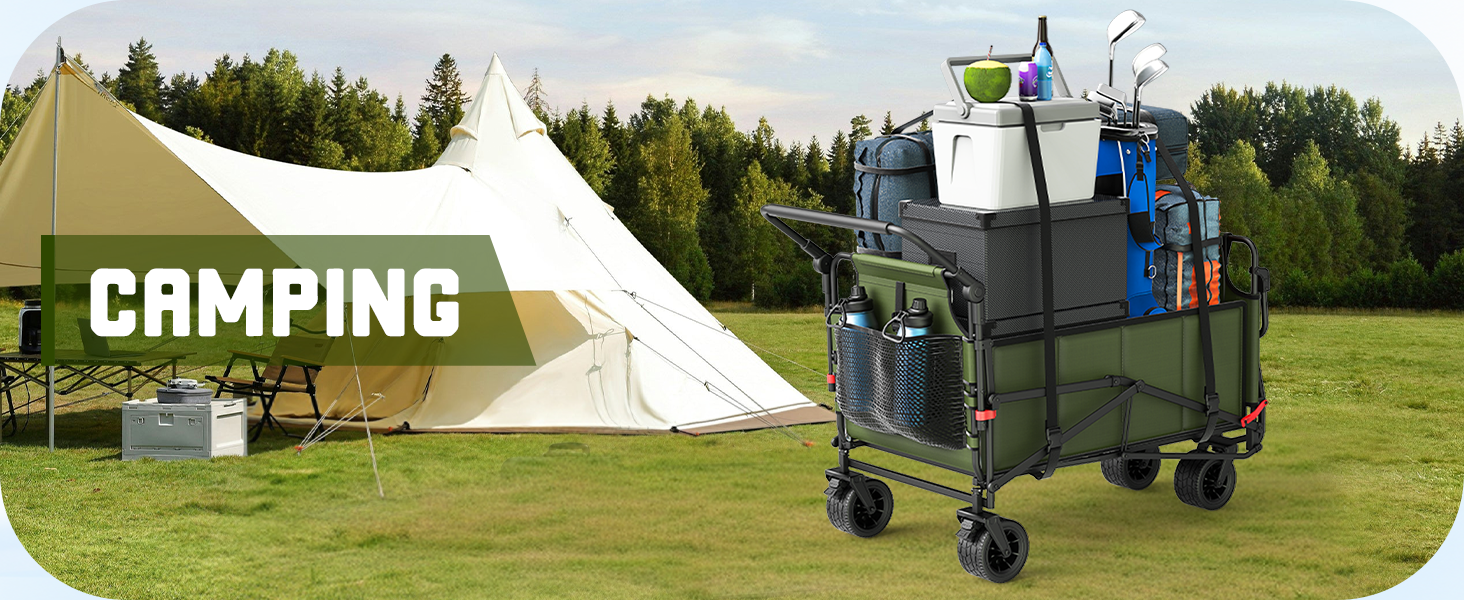Heavy Duty Folding Wagon - 2-in-1 Collapsible Cart