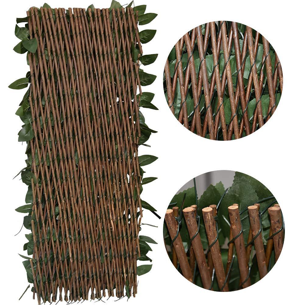 Expandable Artificial Ivy Lattice Privacy Fence Screen, Garden Fencing Panel with Realistic Leaves, Porch-Patio Decor Solution, Vertical Garden Trellis for Backyard Unsightly View Hiding Expandable Artificial Ivy Lattice Privacy Fence Screen, Garden Fencing Panel with Realistic Leaves, Porch-Patio Decor Solution, Vertical Garden Trellis for Backyard Unsightly View Hiding